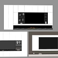 Modern TV Wall Design With White Cabinets Built In Television And Storage Shelves