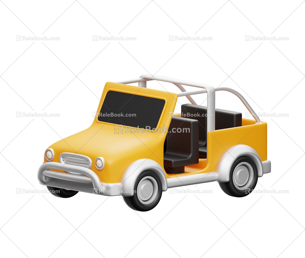 Jeep convertible car car vehicle cartoon jeep cartoon car 3d model