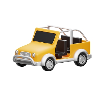 Jeep convertible car vehicle cartoon jeep cartoon car 3d model