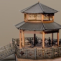 Ancient building attic pavilion pavilion scanning building Chinese style building lounge Chinese style house 3d model