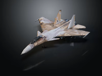 Military Fighter Jet Weapon With Camouflage Paint And Detailed Model Design 3d model