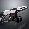 Futuristic Sci-Fi Weapon With Modern White And Black Design Structure 3d model