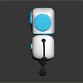 White ShopGPT Robot With Blue Accents Smiling Face And Friendly Cute Design