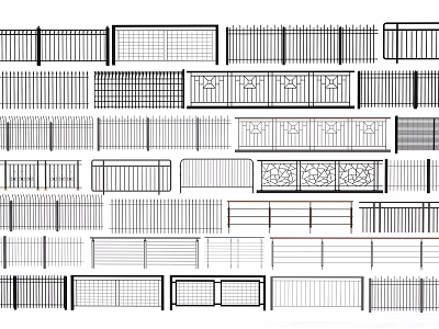 Different Railing Designs With Various Patterns And Classic Modern Styles 3d model