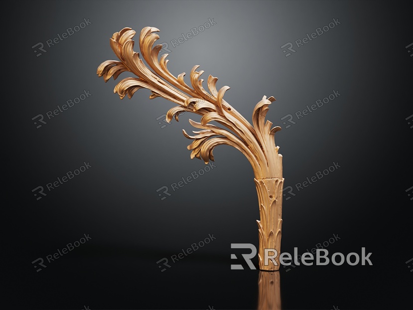 Modern Carved Decorative Dried Flower model