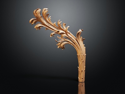 Modern Carved Decorative Dried Flower model