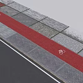 Red Bicycle Lane With Paved Pavement And Bike Symbols In Road Facilities