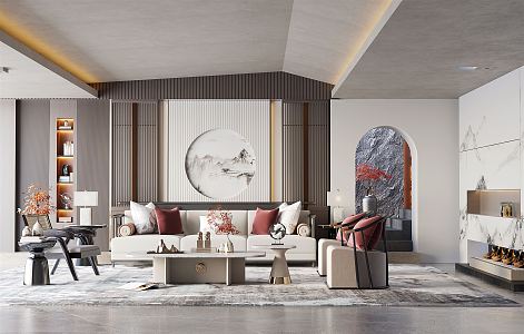 New Chinese Living Room 3d model