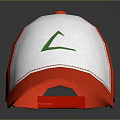 Red And White Baseball Cap With Green Logo And Contrast Stitching Design