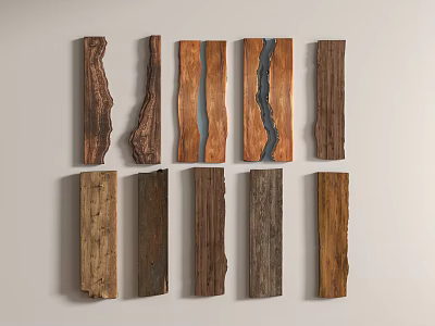 Assorted Stone Wood Decorative Planks With Natural Textures And Colors 3d model