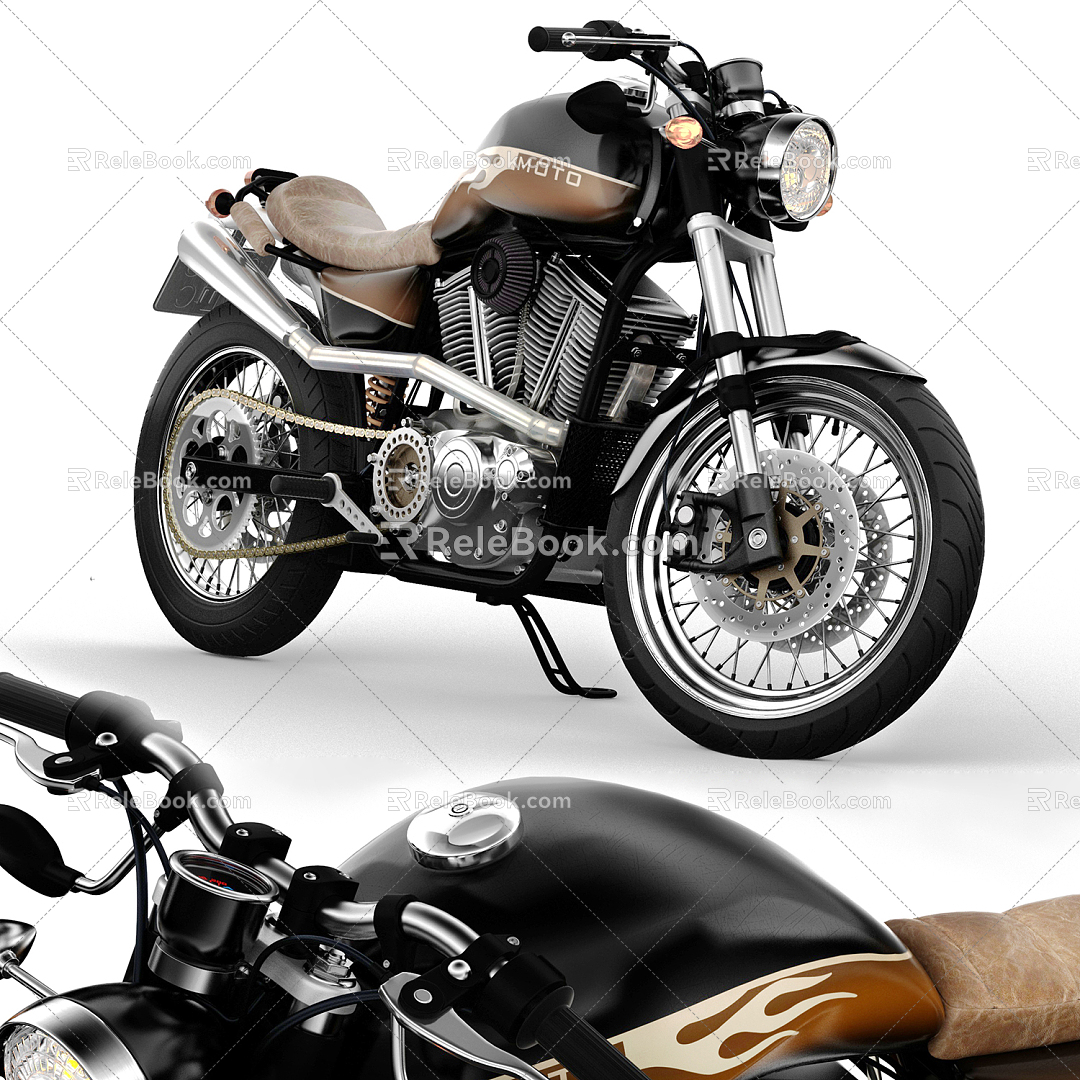 Modern Motorcycle 3d model