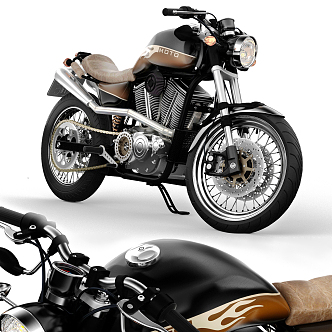 Modern Motorcycle 3d model