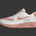 Pink And White Casual Lace Up Sneakers With Modern Design And Comfortable Sole