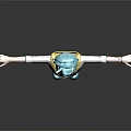 Anime 3D Character Creature With Blue Green Hair White Coat Yellow Vest And Outstretched Arms