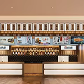 Modern Restaurant Interior With Bar Counter Wine Racks Wooden Decor And Menu Displays