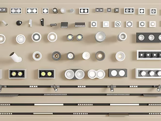 Track Spotlight Downlight Linear Light Embedded Downlight Magnetic Spotlight 3d model