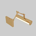Modern Golden Wall Sconce with Adjustable Arm Cylindrical Shade and Square Base 3d model