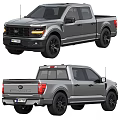 Modern Gray Pickup Truck With Sleek Exterior And Black Wheels Design