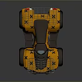 All Terrain Yellow ATV With Black Cross Patterns For Off Road Use