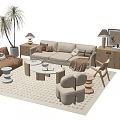 Modern Sofa Coffee Table Combination Sofa Coffee Table 3d model