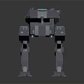 Game Movie Mech Character Gray Mechanical Design Featuring Blue Accents Robotic Arms And Standing Pose