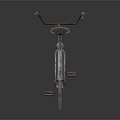 Vintage Dark Bicycle with Brown Leather Seat Classic Frame and Fenders Retro Design
