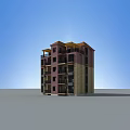 Modern Detached Villa With Red Brick Exterior Balconies Red Roof And Light Colored Walls