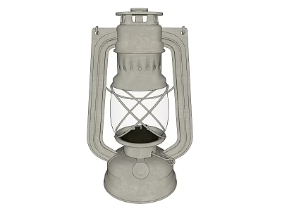 Vintage Candle Lamp With Cross Metal Frame And Transparent Glass Shade Design 3d model