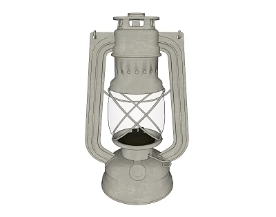 Vintage Candle Lamp With Cross Metal Frame And Transparent Glass Shade Design 3d model