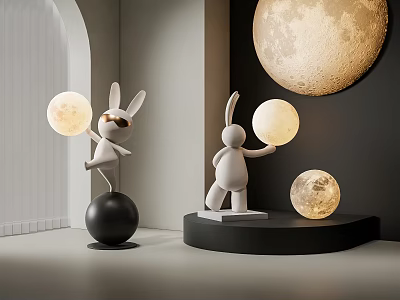 Modern moon lamp moon lamp floor lamp wall lamp 3d model