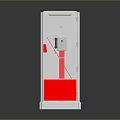 White And Red Storage Cabinet With Multiple Drawers Red Handle And Reflective Base