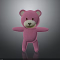 Pink Teddy Bear Shaped Children's Chair With Soft Plush Surface And Stable Base
