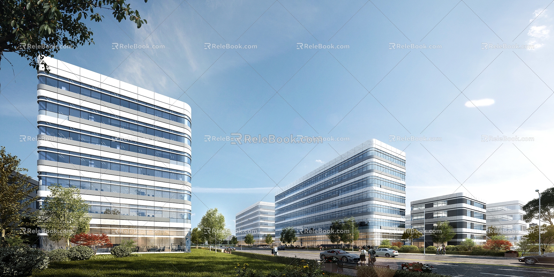 modern office building 3d model