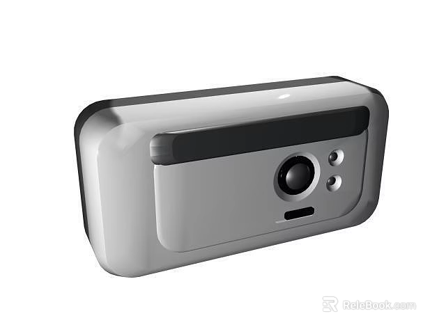 Smart Digital Surveillance Camera With White Rectangular Design And Front Lens 3d model