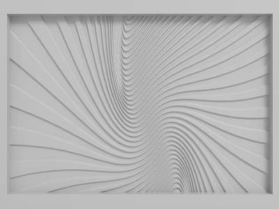 Modern Abstract White Wall Design With Curved Lines And Textured Surface 3d model