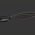 Futuristic Aerodynamic Mechanical Structure With Sleek Black Orange Glossy Design