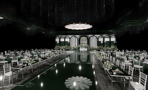 Jane Europe wedding scene wedding venue layout dark green 3d model