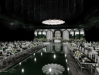 Jane Europe wedding scene wedding venue layout dark green 3d model