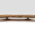 Natural Rustic Wooden Slab With Irregular Shape Cracked Texture And Tree Rings