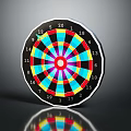 Wall Mounted Dartboard Cabinet With Colorful Target And Numbered Sections