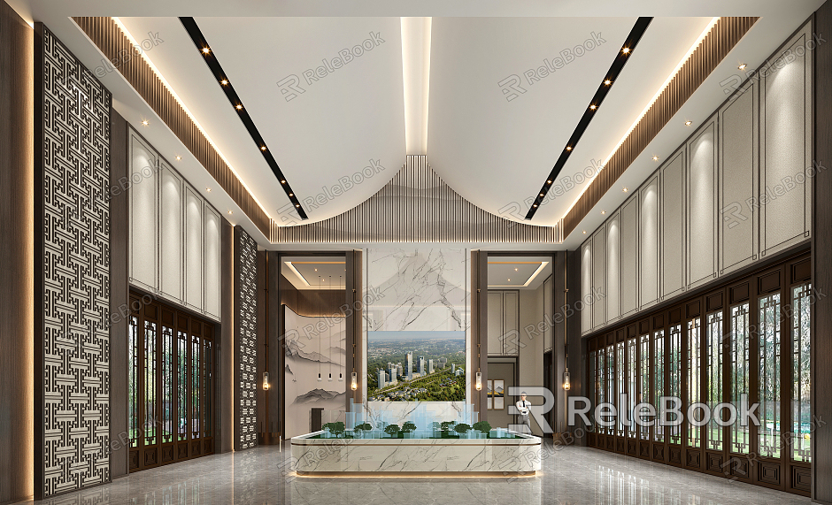 New Chinese Sales Office Sales Office Lobby model