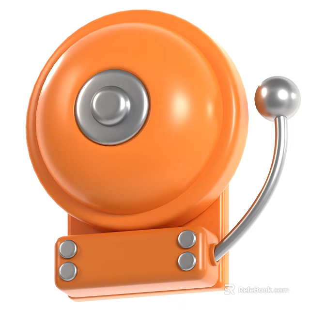Stylish Decorative Ornament Set with Orange Body Silver Handle and Center Button for Home Accent 3d model 