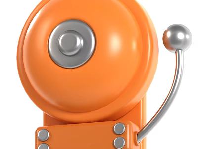 Stylish Decorative Ornament Set with Orange Body Silver Handle and Center Button for Home Accent 3d model