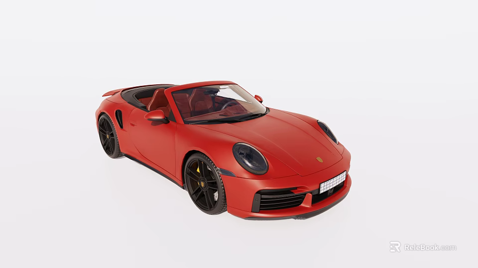 Red Convertible Sports Car Stylish Exterior Design With Black Wheels And Open Top 3d model 