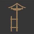 Traditional Wooden Entrance Gate With Tiled Roof And Simple Frame Design