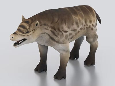 3D Rendered Prehistoric Animal With Striped Body And Four Legs 3d model