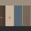 Modern Wardrobe Doors With Various Colors Wooden Texture And Different Handles