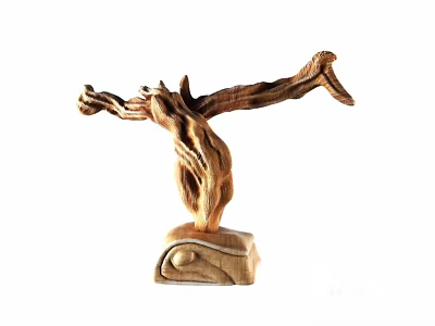 Wooden Decorative Ornament Set With Natural Branch Sculpture Base For Home Decor 3d model