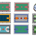 Basketball Gym Floor Plans With Various Designs And Multiple Color Layouts
