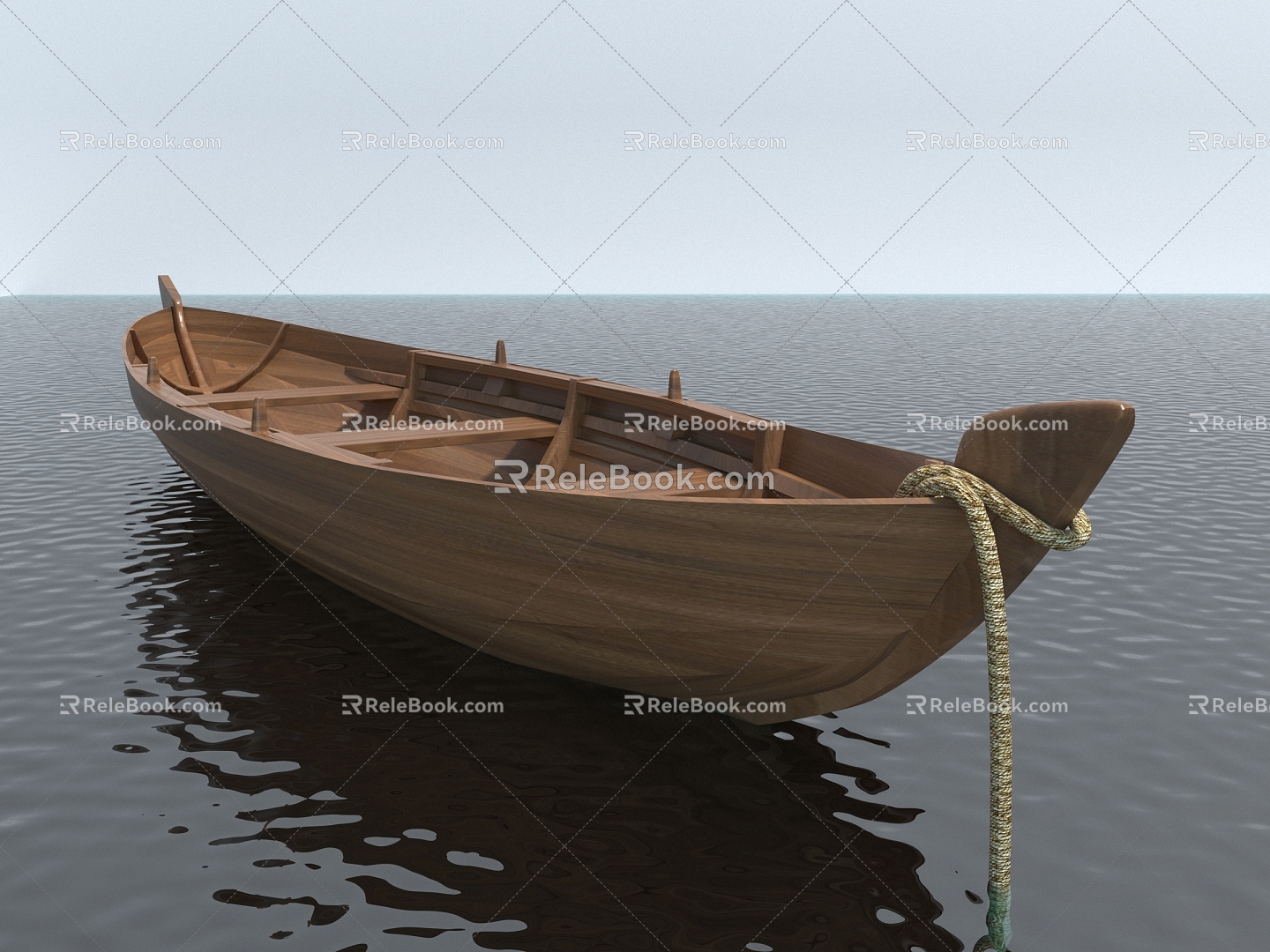 Style Wooden Boat Boat Boat 3d model